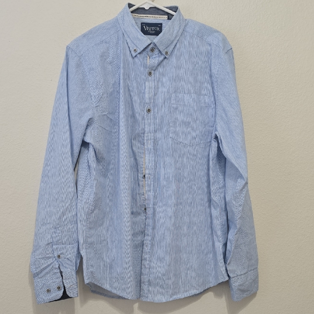 Visitor 100% Cotton Light Blue Men's Shirt L
